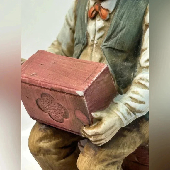 Vintage Old  Man with Music Box Bisque Figurine - Picture 5 of 10